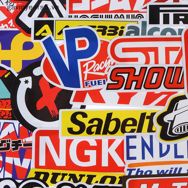 Bộ 100 Miếng Dán Trang Trí Xe Hơi Đua Graffiti JDM Chống Thấm Nước