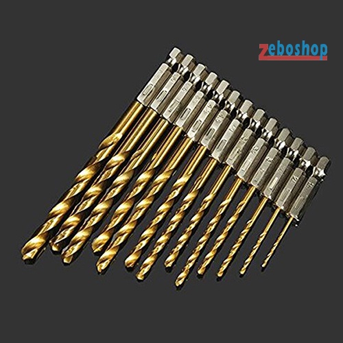 Bộ 13 Mũi Khoan HSS 1.5-6.5mm Tráng Titan