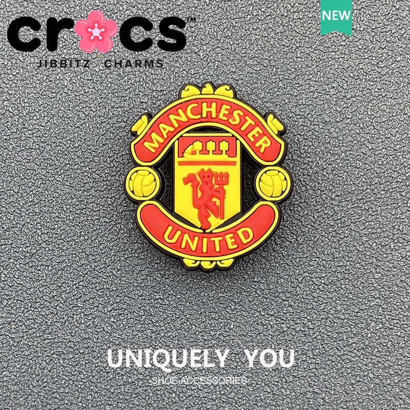 Giày Crocs jibbitz Phối Lỗ Cài Khóa Logo Manchester / Hoa / Logo Đội Tuyển Bóng Đá