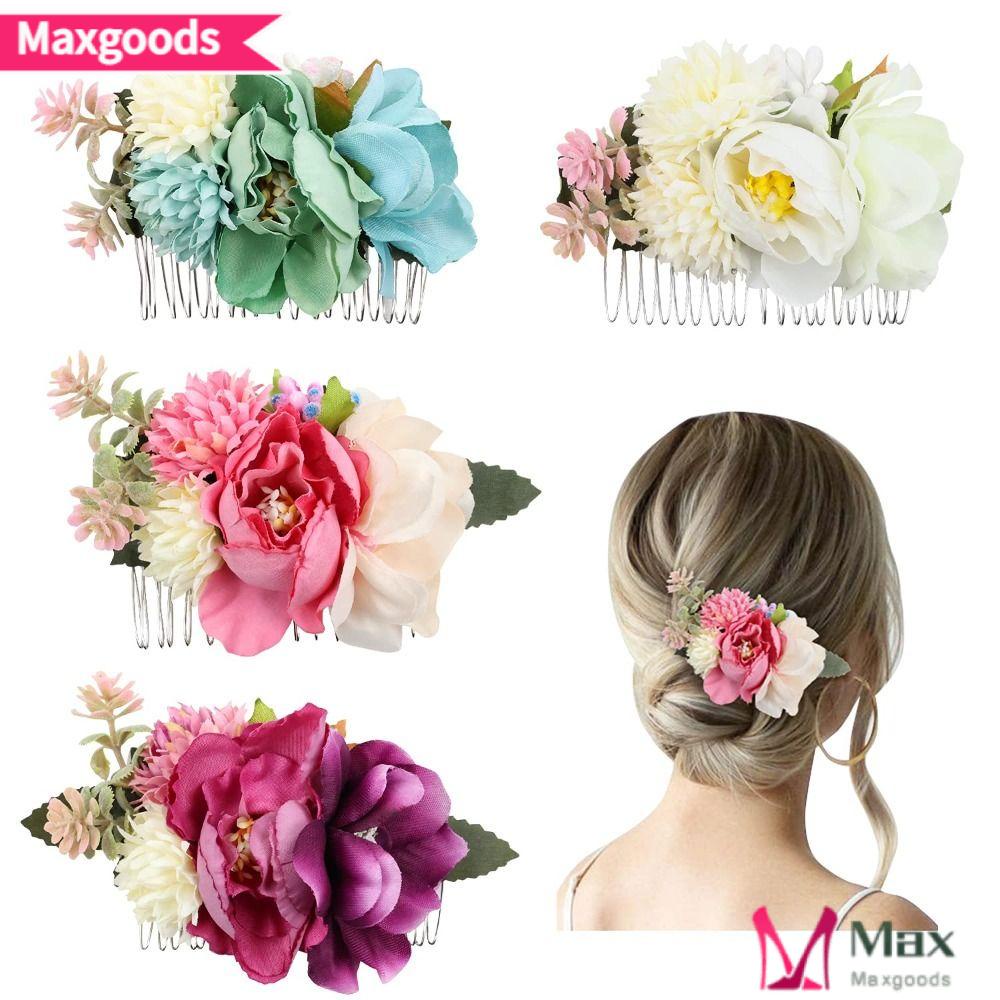 Lược Cài Tóc Đính Hoa Trang Nhã Dành Cho Cô Dâu|Phụ Kiện Trang Trí Tóc Xinh Xắn Chất Lượng