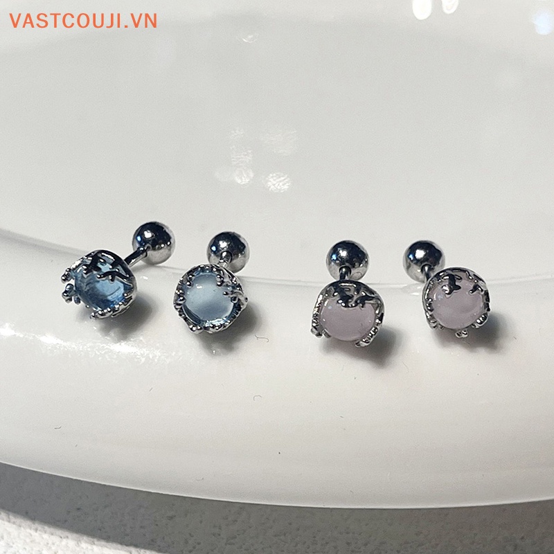 1 Đôi Khuyên Tai Nữ Đính Đá Nhiều Màu Thời Trang