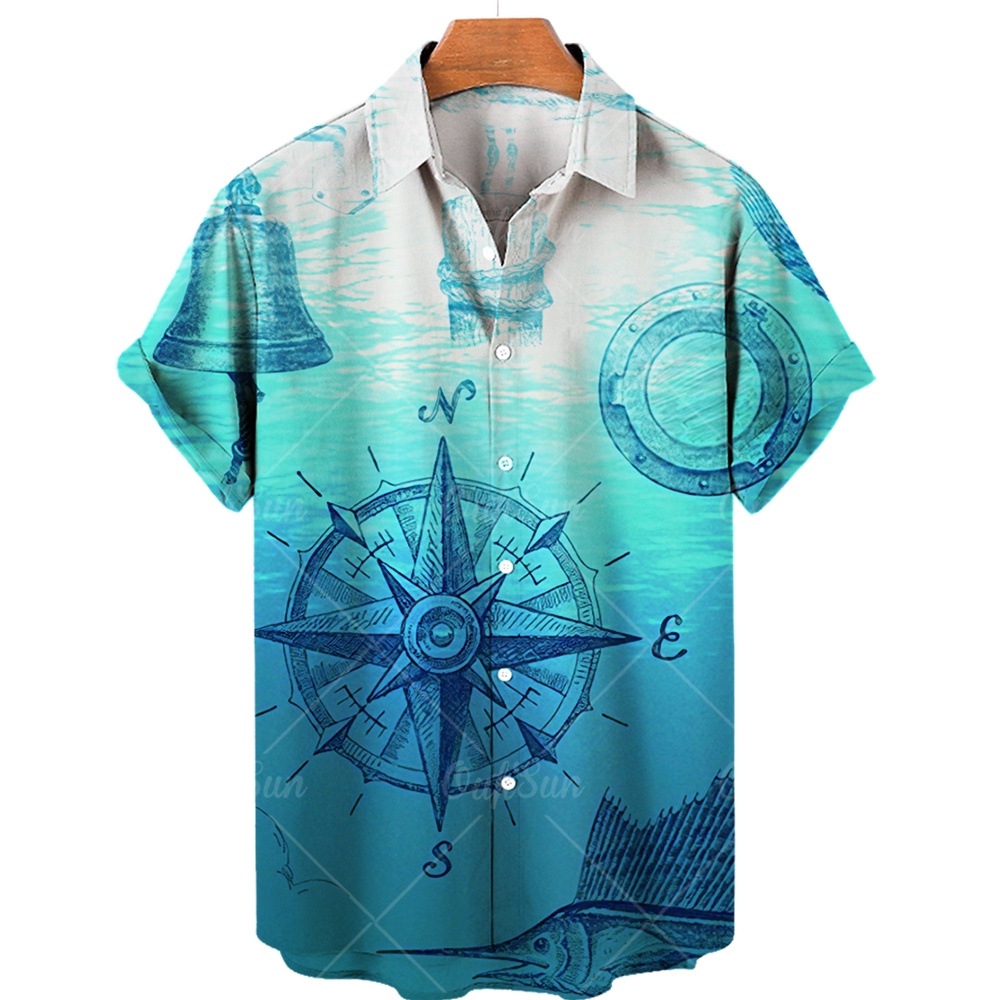 Áo Sơ Mi Nam Ngắn Tay Phong Cách Retro Đường Phố Hawaii Thời Trang Mùa Hè 2023