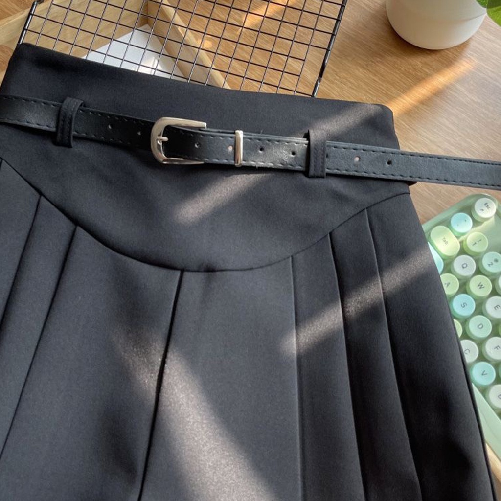 Chân váy xếp ly Junest váy chữ A eo cao thon gọn CVXL01