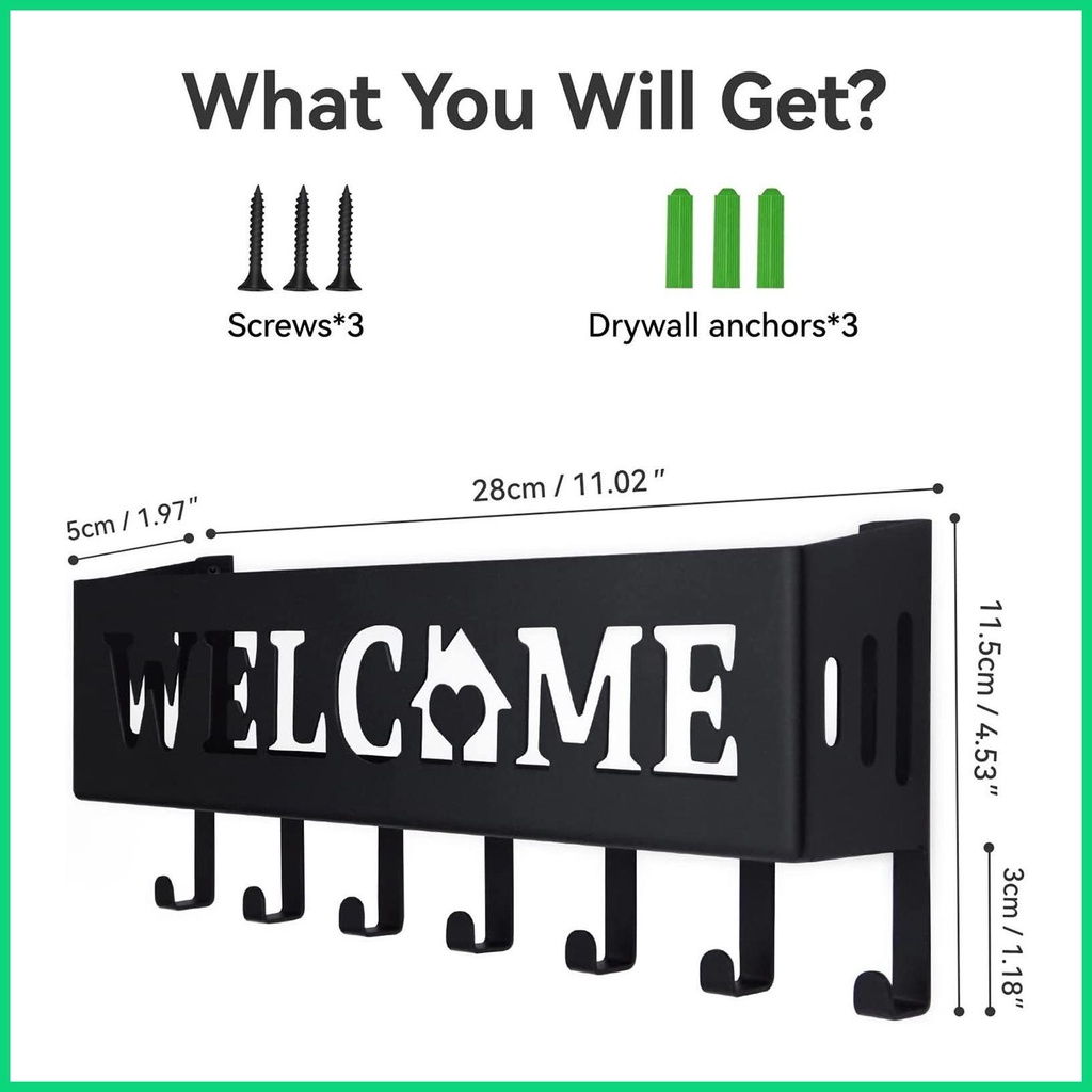 Giá Đỡ Chìa Khóa 7 Móc Treo Tường Bằng Sắt Tiện Dụng