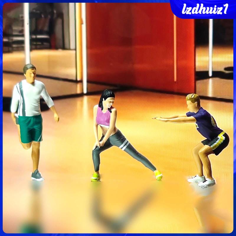 [Lzdhuiz] 3 Mô Hình Tập Thể Dục Tỉ Lệ 1 / 64 Trang Trí Tiểu Cảnh DIY