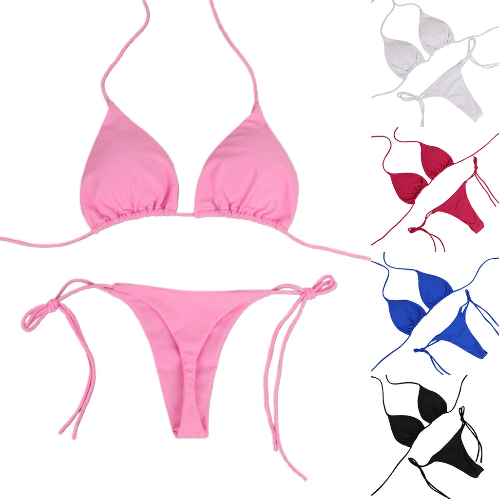 Bộ Bikini 2 Mảnh Màu Sắc Thời Trang Gợi Cảm Cho Nữ