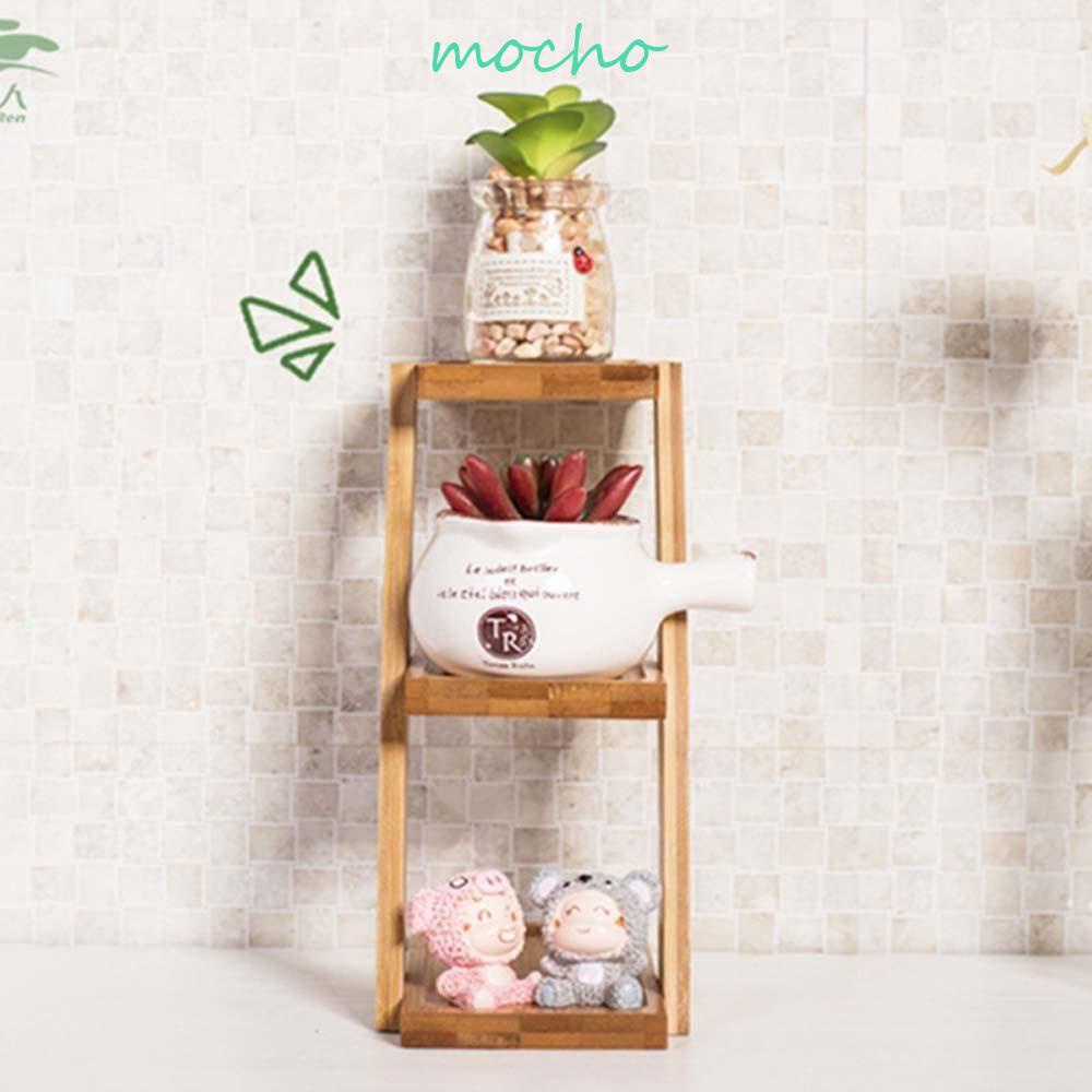 1 Giá Đỡ Chậu Hoa Để Bàn Bằng Gỗ Tre Tiện Dụng