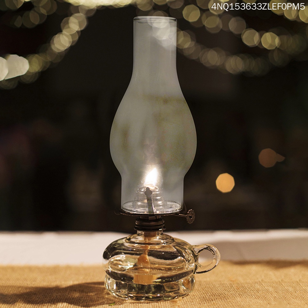 Bộ 2 Chụp Đèn Dầu Bằng Thủy Tinh Thời Trang Cổ Điển