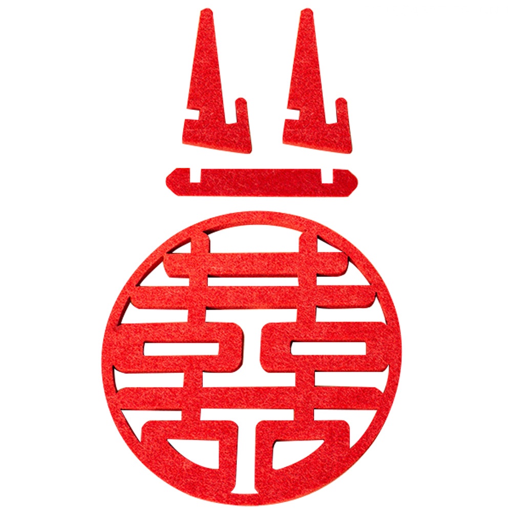 Phụ Kiện Trang Trí Bàn Tiệc Cưới Hình Tròn Màu Đỏ Sang Trọng