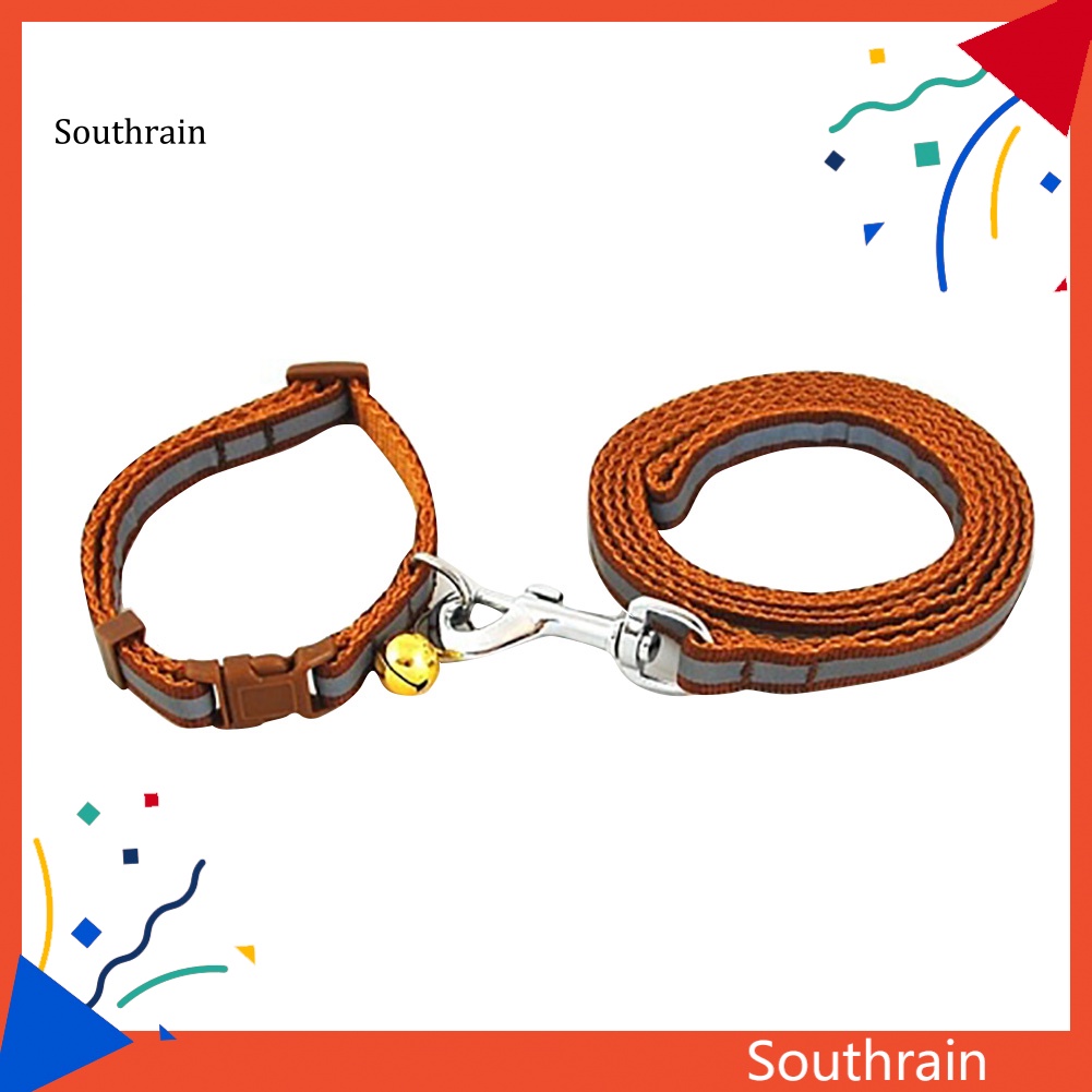 Vòng Cổ Chuông Phản Quang An Toàn Có Thể Điều Chỉnh Kèm Dây Dắt Dành Cho Thú Cưng