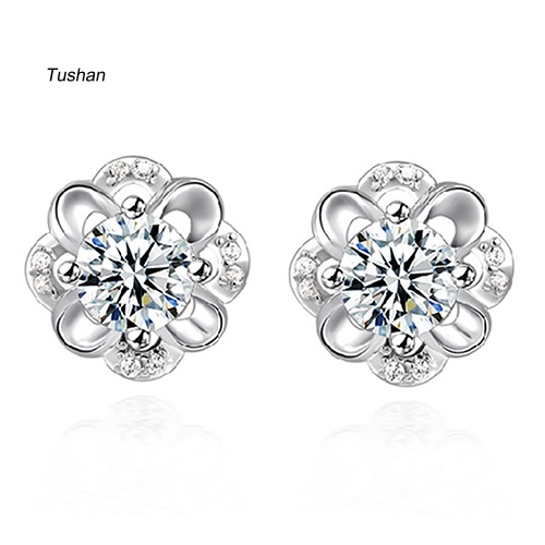 Đôi Khuyên Tai HìNh Hoa ĐíNh Kim Cương Giả ThờI Trang Cho Nữ
