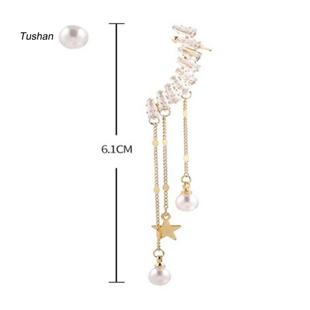 1 Đôi Bông Tai Ngôi Sao Ngọc Trai Giả Chống Dị Ứng