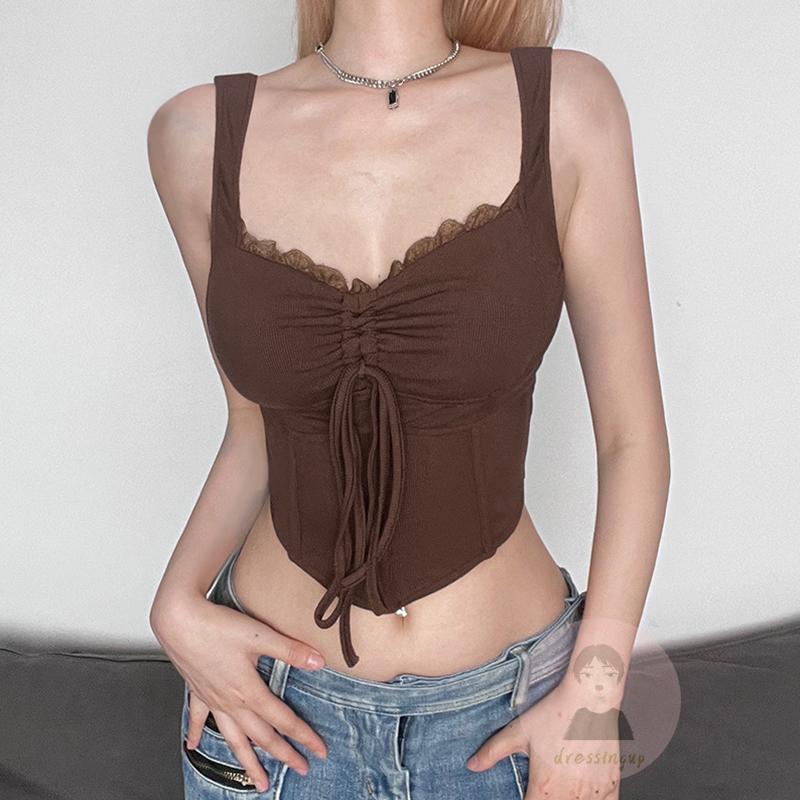 Áo Tank Top Sát Nách Cổ Chữ V Màu Sắc Thanh Lịch