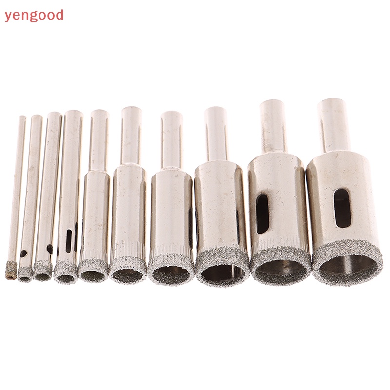 Bộ 10 Mũi Khoan Lỗ 3mm-18mm Cho Vật Liệu Kính / Gốm Sứ