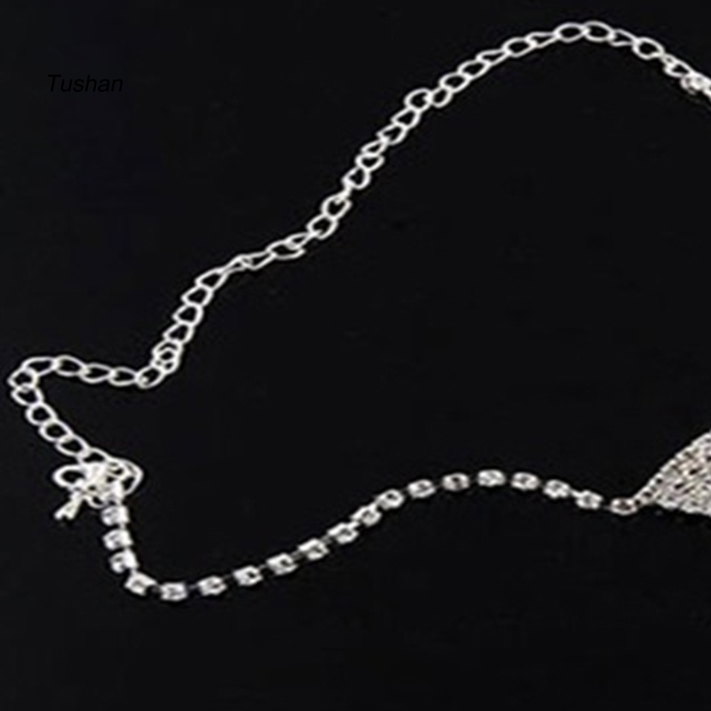 Vòng cổ Mặt Hình Cà Vạt Đính Đá Phong Cách Vintage