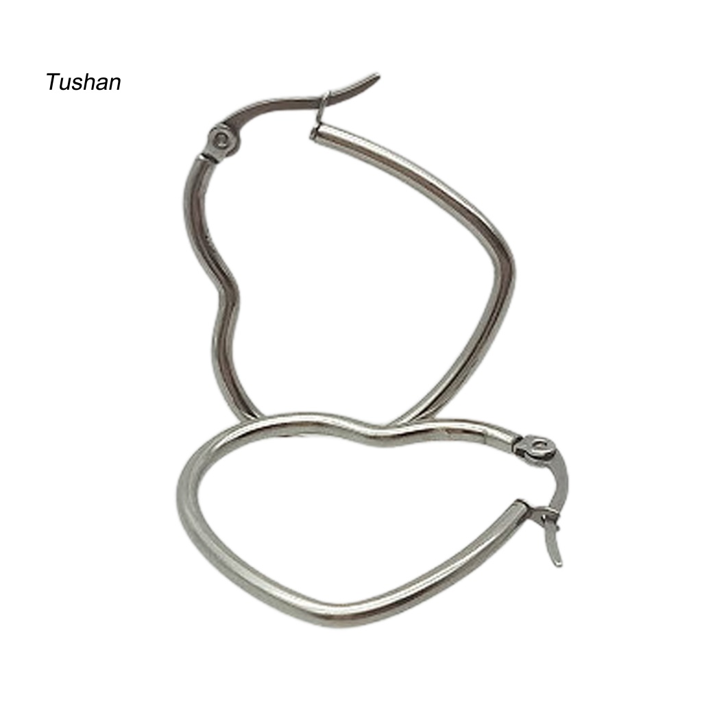 1 Đôi Bông Tai Tròn Màu Trơn Không Dễ Phai Thời Trang Dành Cho Nữ