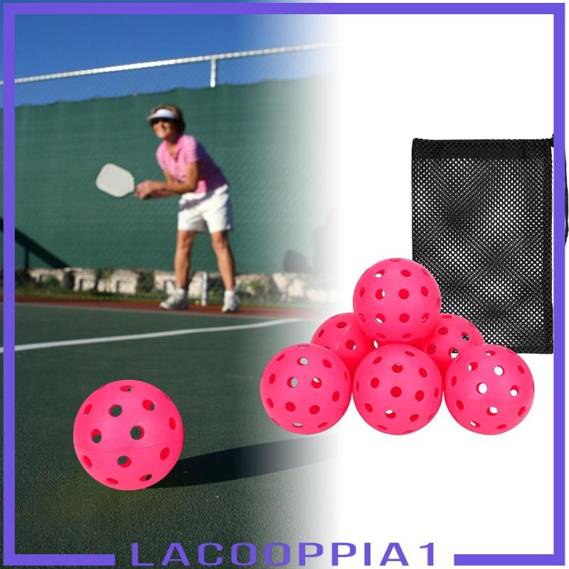 [Lacooppia1] Set 6 Quả Bóng Pickleball Luyện Tập Thi Đấu Sân Khách Ngoài Trời