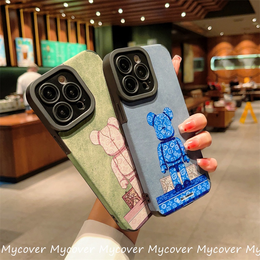Ốp Điện Thoại Da Mềm Họa Tiết Gấu Hợp Thời Trang Cho iPhone 11 13 12 14 Pro Max X XR Xs Max 6 7 8 Plus