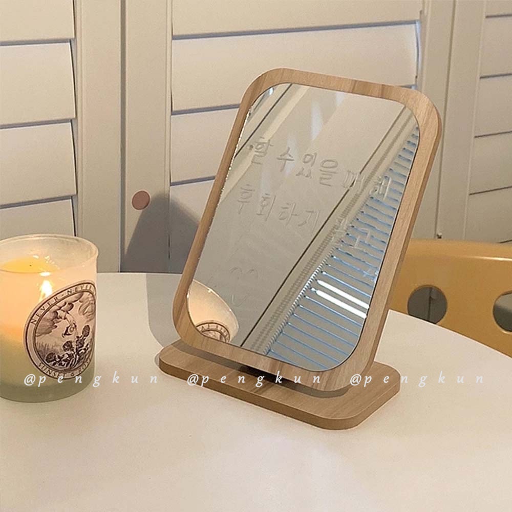 Gương Trang Điểm Để Bàn Bằng Gỗ Có Thể Điều Chỉnh Góc Độ Họa Tiết graffiti