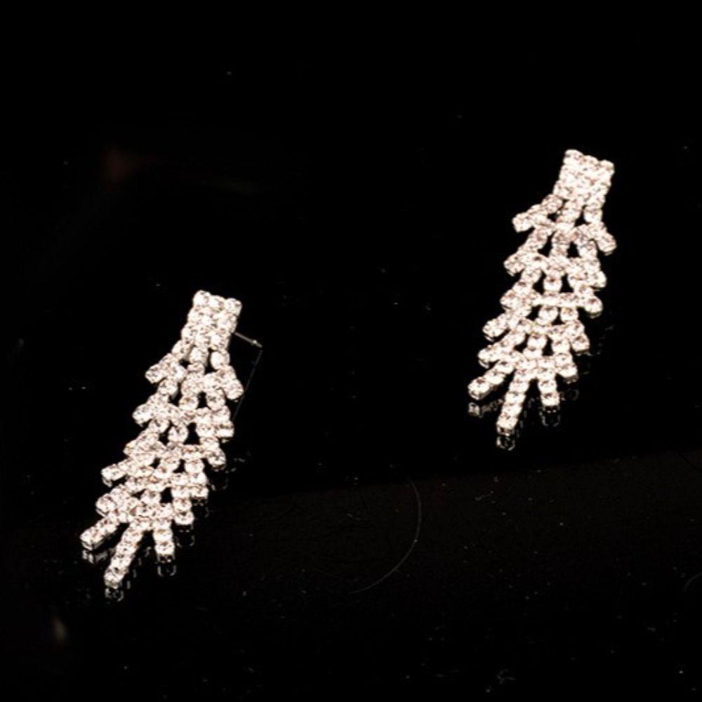 MXGOODS Bộ Trang Sức Mạ Bạc Hình Chiếc Lá Độc Đáo Sang Trọng