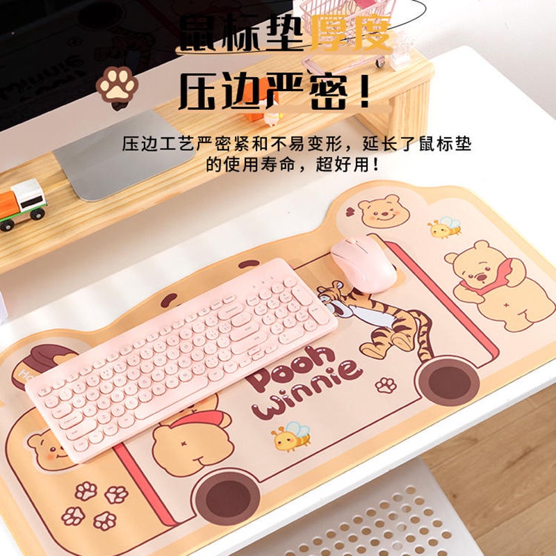 Đệm Lót Chuột Và Bàn Phím Máy Tính Hình Tai Mèo Dễ Thương Dày Dặn Chống Trượt Kích Thước 600 * 300MM / 800 * 400MM