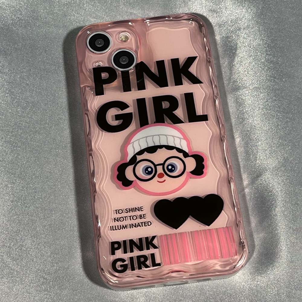Ốp Điện Thoại TPU Dẻo Họa Tiết Hoạt Hình Cô Gái Đeo Kính Kèm Giá Đỡ Chống Sốc Cho IPhone 11 IPhone 14 13 12 Pro Max