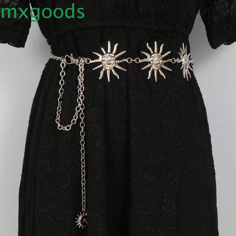 Thắt Lưng Dây Xích Mặt Hoa Hướng Dương Bằng Kim Loại Phong Cách Punk Hip Hop Quyến Rũ