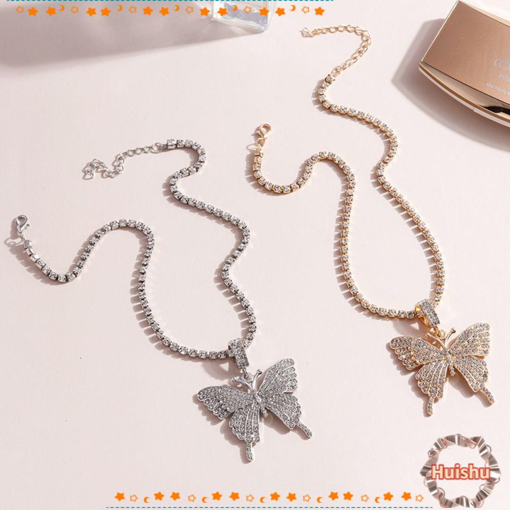 Vòng cổ Mặt Bướm Đầy Đủ.Vòng Cổ Choker Hợp Kim Đính Đá