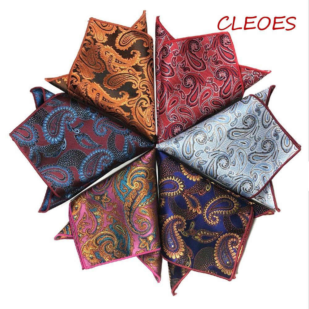 Cleoes Khăn Tay Dạng Gập Trước Ngực Màu Trơn Phong Cách Vintage Phù Hợp Làm Quà Đám Cưới Cho Nam