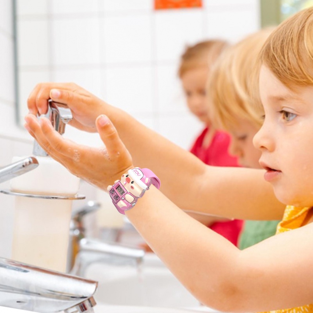 Đồng Hồ Điện Tử Hình Chú Heo Hoạt Hình 3D Dễ Thương Cho Bé Từ 3-11 Tuổi