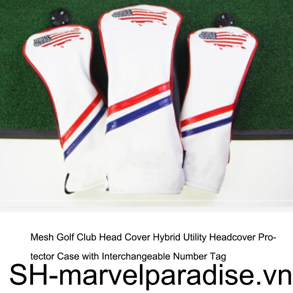 Bộ 3 Vỏ Bọc Đầu Gậy Đánh Golf Bằng Da Chống Nước Có Thể Tái Sử Dụng