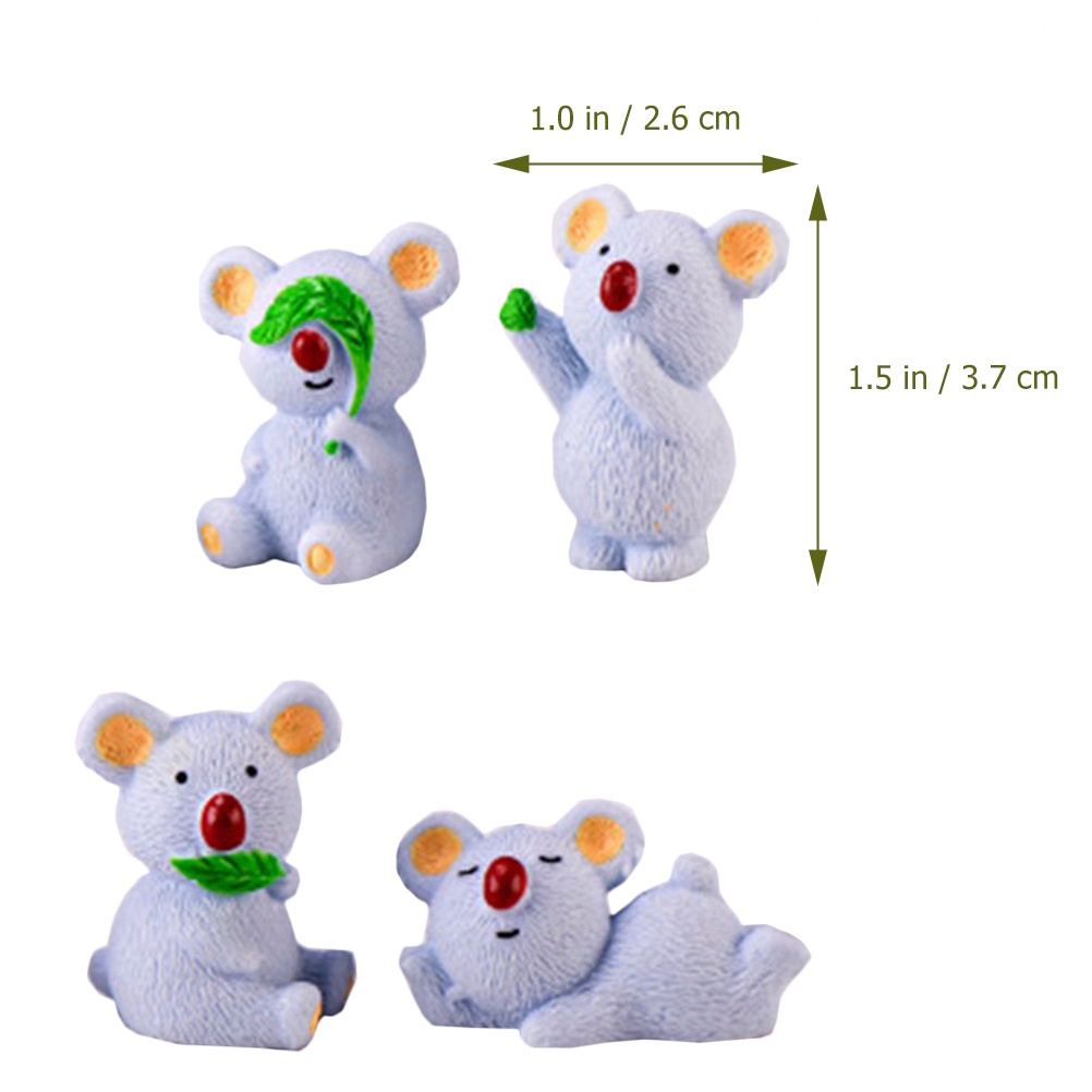 Set 6 Mô Hình Gấu Koala Bằng Nhựa Kích Thước 3.7X2.6CM Dùng Để Trang Trí