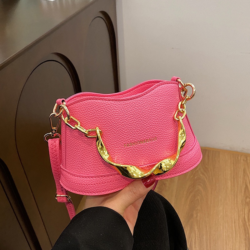 Túi Đeo Chéo Mini Phối Dây Đeo Sợi Xích Thời Trang Sang Trọng Cho Nữ