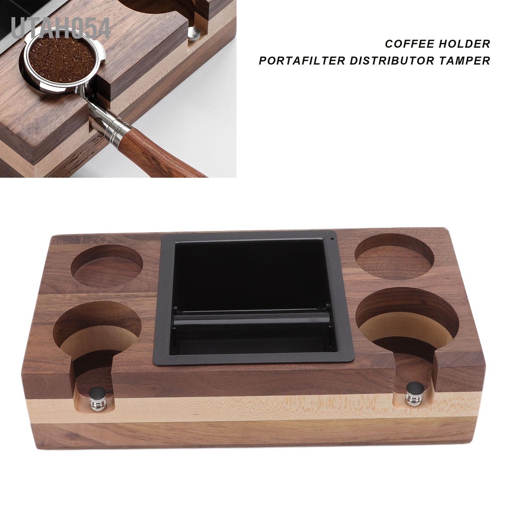 Utah054 Cà Phê Gõ Hộp Nhà Gỗ Nối Lọc Tamper Giá Đỡ Xỉ Bảo Quản
