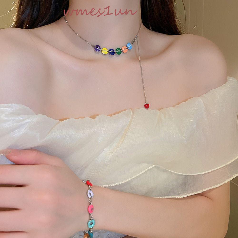 Vòng cổ Mặt Bánh Donut Tráng Men Phong Cách Harajuku Hàn Quốc Độc Đáo WMES15H