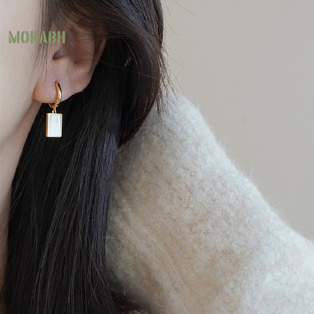 1 Đôi Bông Tai Treo Bằng Thép Không Gỉ Chống Dị Ứng Màu Sắc Tương Phản Thời Trang Dành Cho Nữ