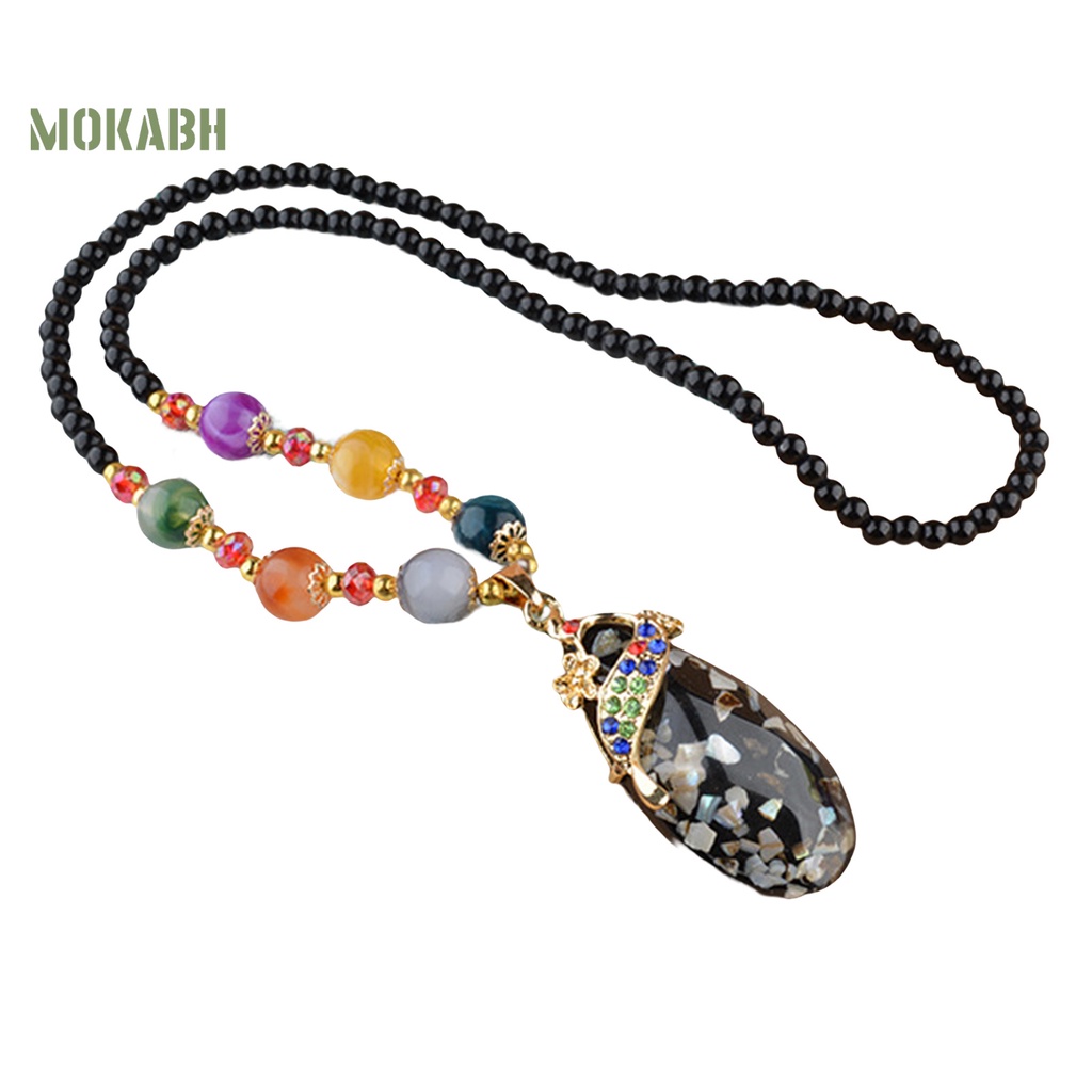 [Mới] Vòng Cổ Mặt Hình Giọt Nước Kết Cấu Sáp Ong Giả Lấp Lánh Phong Cách Dân Tộc Retro Không Phai Màu Cho Nữ