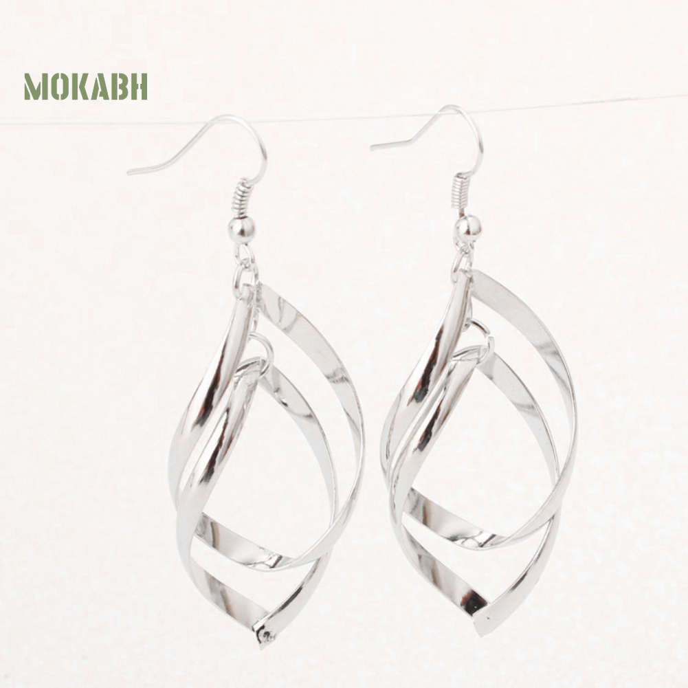 Bông Tai Hình Giọt Nước Dạng Xoắn Ốc Thanh Lịch Cho Nữ