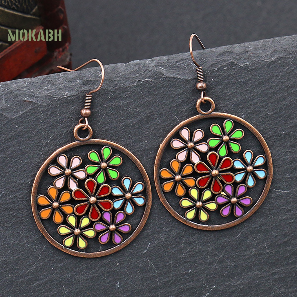 Bông Tai [Mok Abh] Khuyên Tai Dạng Vòng Phong Cách Bohemian Cổ Điển Dùng Trang Điểm Phòng