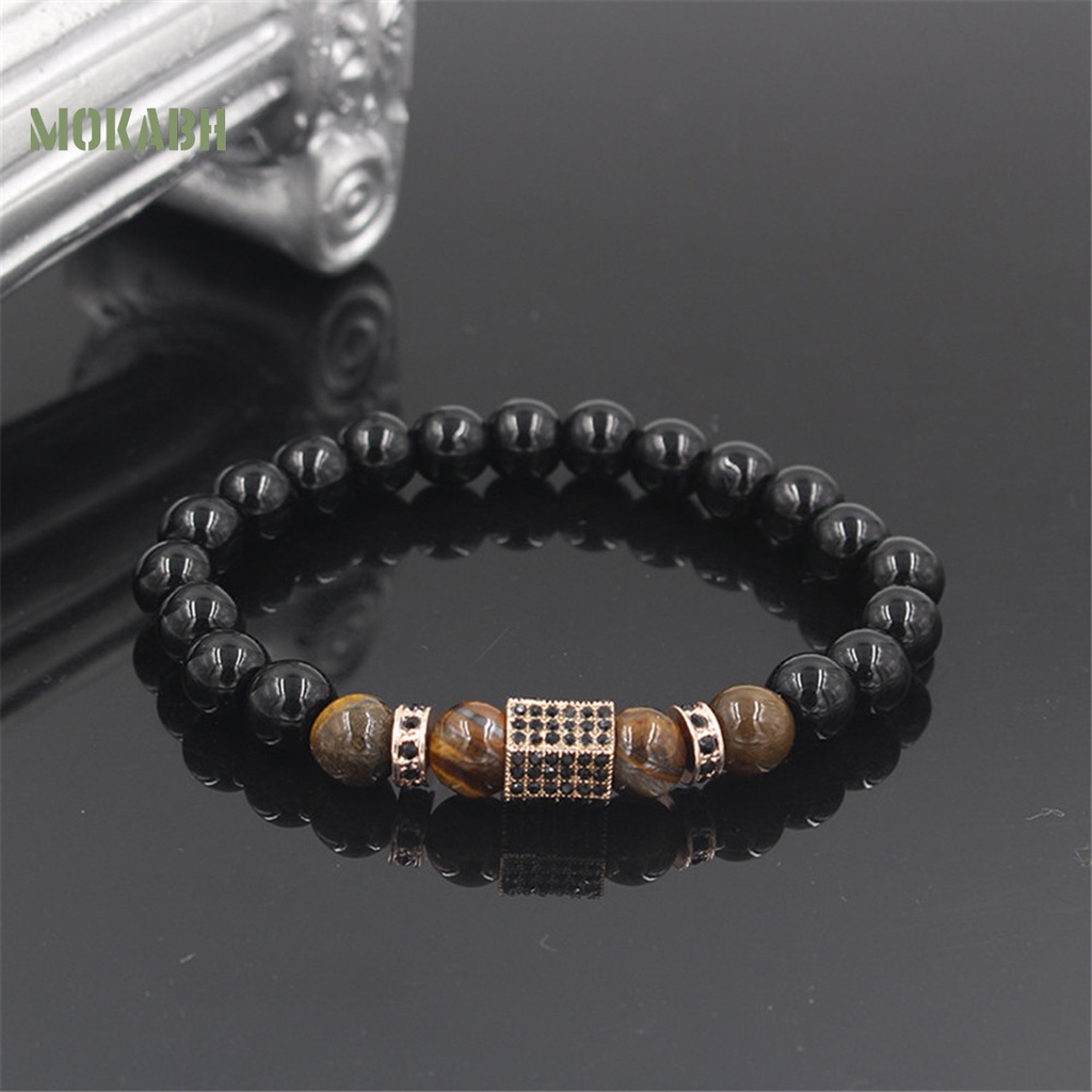 Vòng Tay Chuỗi Hạt Pha Lê Giả Phong Cách Vintage Thời Trang Cho Nam