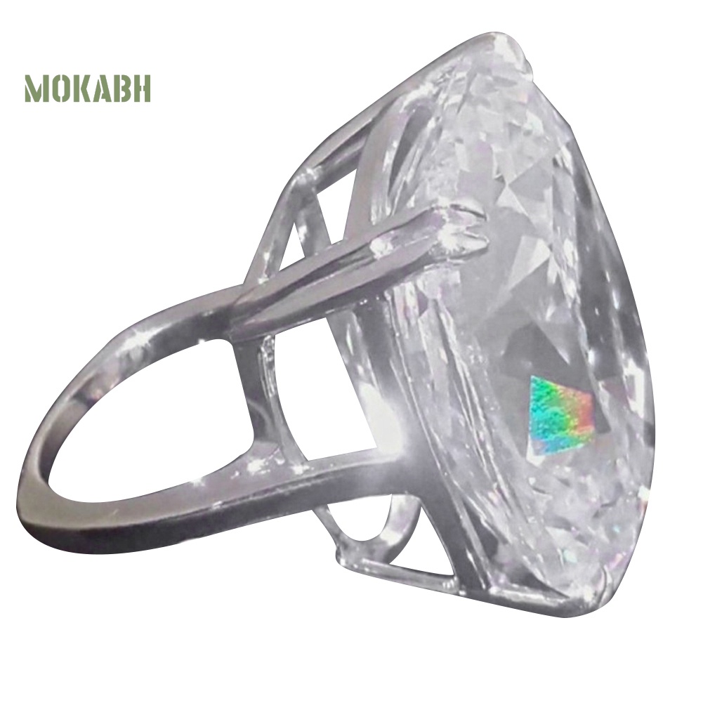 Nhẫn Đính Đá Zircon Hình Vuông Lớn Sang Trọng Cho Nữ