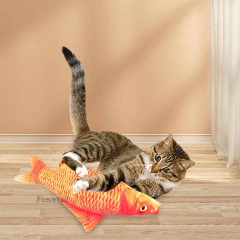 [Fenteer1] Cá Nhồi Bông Đồ Chơi Cho Mèo 18cm