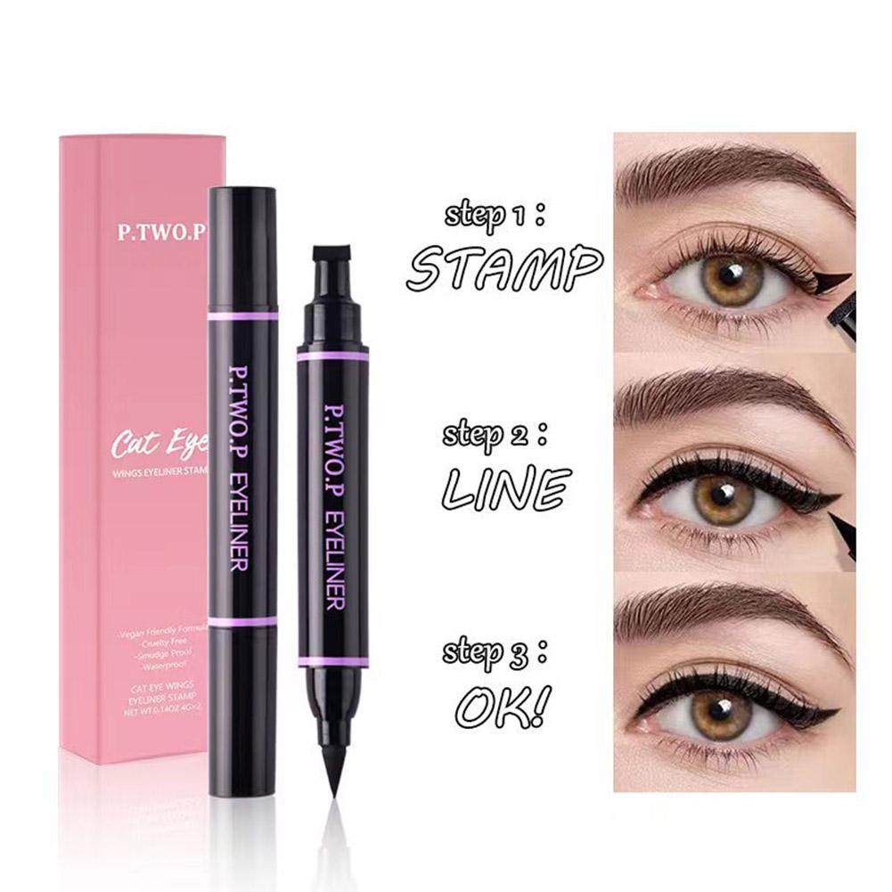 Bút Kẻ Mắt Hai Đầu Dạng Lỏng Không Thấm Nước Đậm Sắc Tố U0I5 P.TWO.P