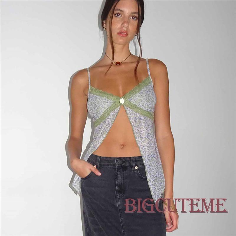 Áo Hai Dây Cổ Chữ V Họa Tiết Hoa Thời Trang Mùa Hè Cho Nữ