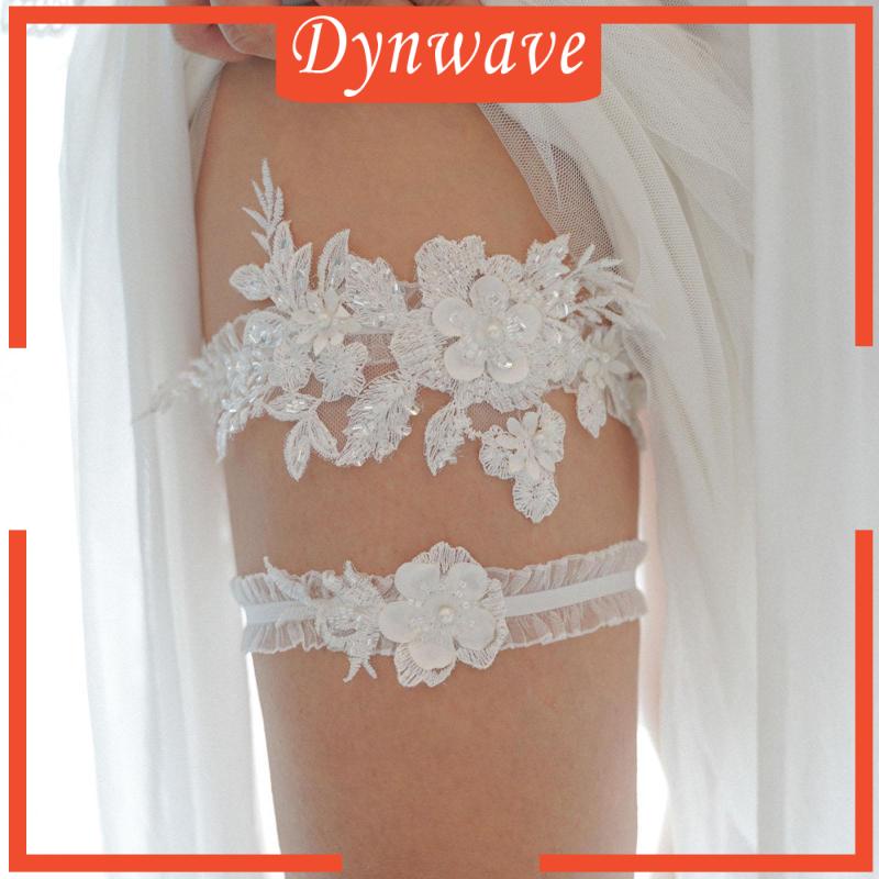 Set 2 Vòng Ren Đeo Đùi Họa Tiết Hoa Cho Tiệc Cưới