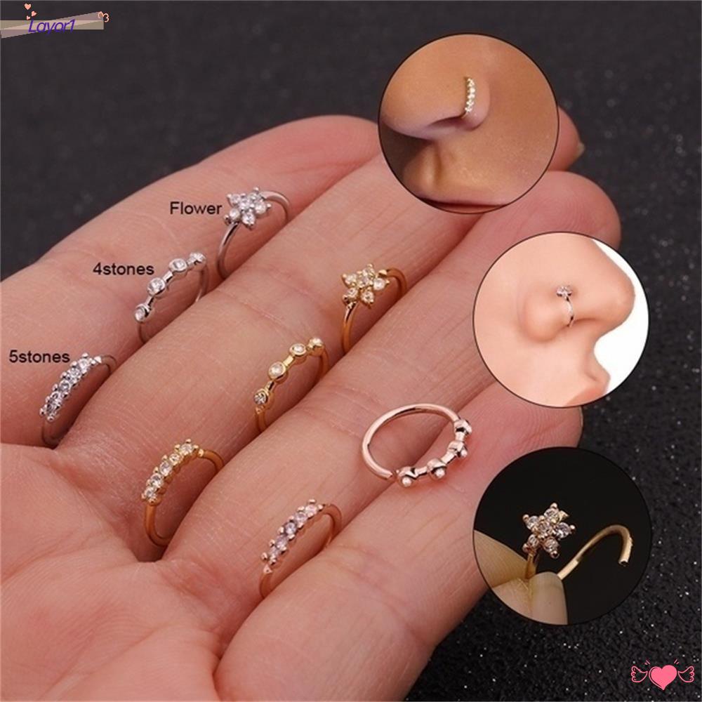 Layor1 Khuyên Tai Thép Phẫu Thuật Hình Hoa Thời Trang Helix Cho Nữ