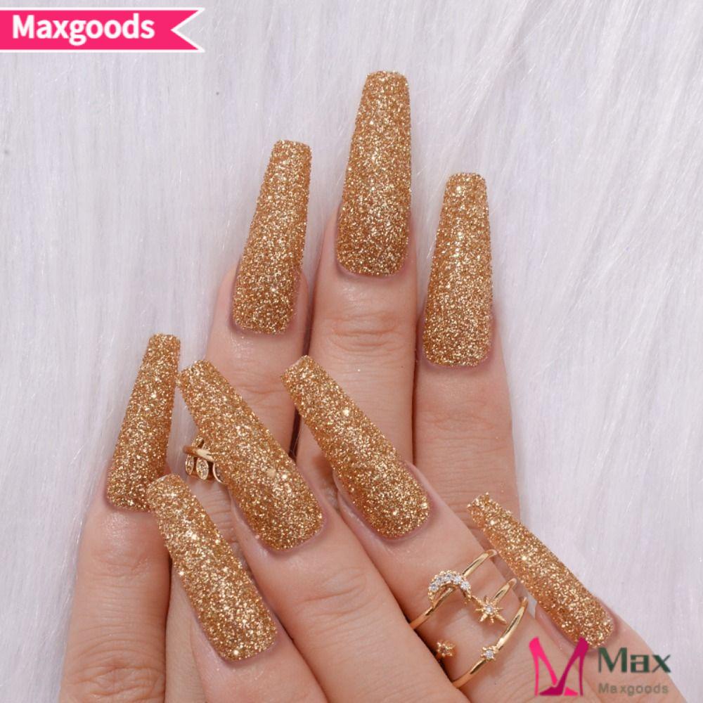 Set 24 Móng Tay Giả Lấp Lánh Thời Trang|Đầm Nữ Phong Cách Thời Trang Pháp Cá Tính