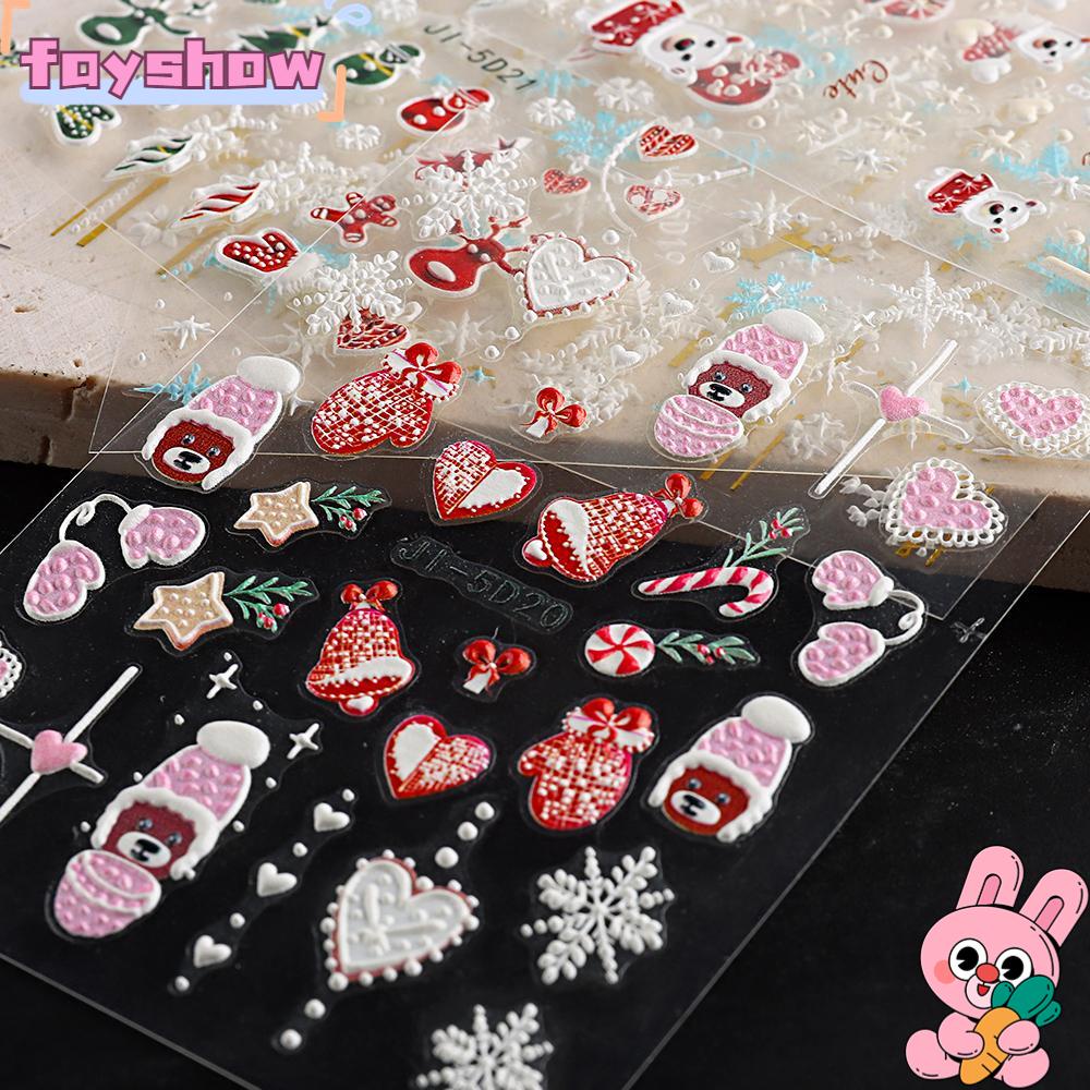 Nhãn Dán Trang Trí Móng Tay Họa Tiết Bông Tuyết Giáng Sinh Độc Đáo