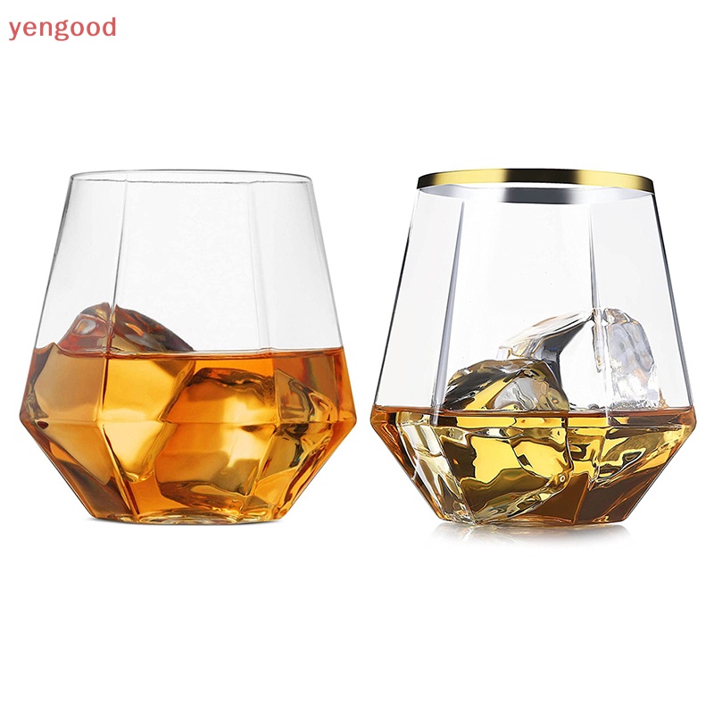 Ly Thủy Tinh Uống Rượu Cocktail Trong Suốt Hình Lục Giác 360ml