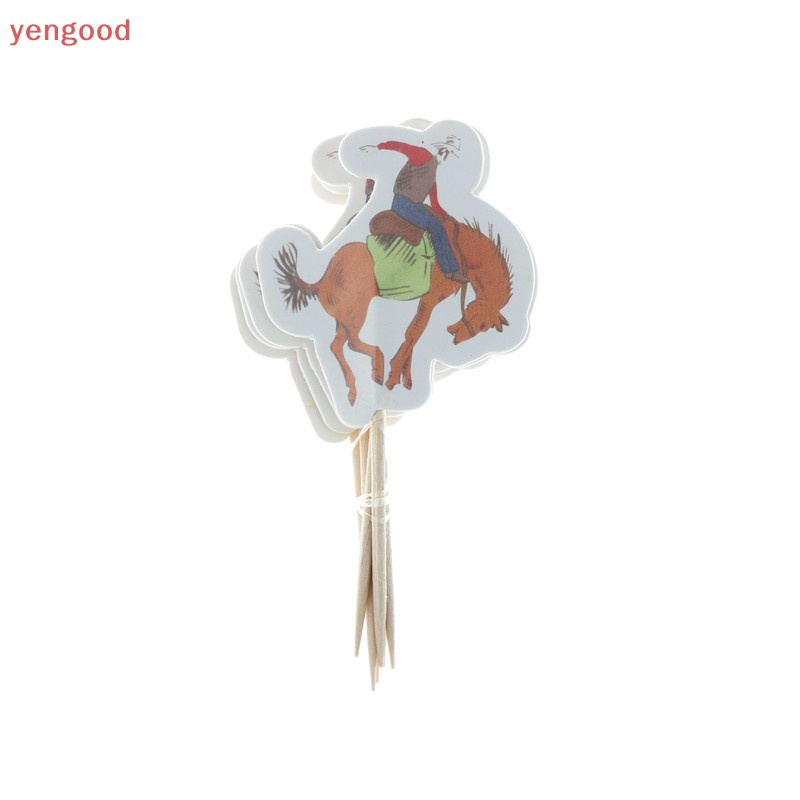 Set 24 Que Cắm Trang Trí Bánh cupcake Phong Cách Cao Bồi